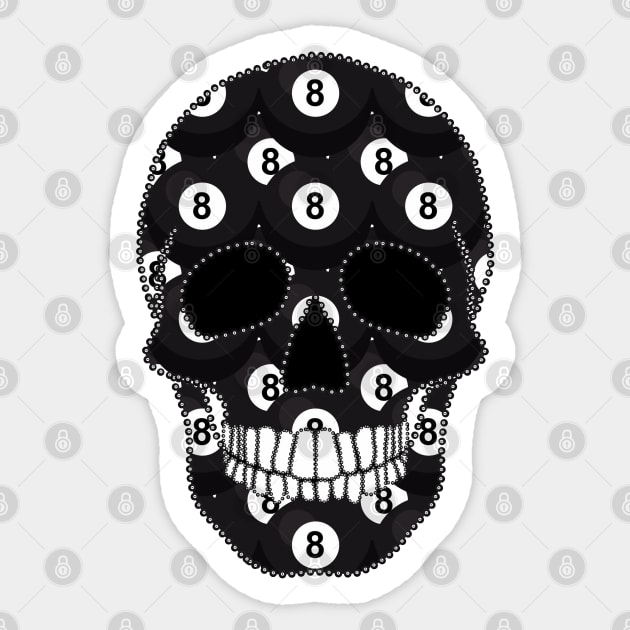 8 Ball Skull Sticker by Nuletto